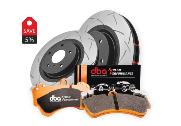 DBA Brake Kit - 4000 Series T3 Slotted Front Discs & Xtreme Performance Brake Pads Toyota Supra A90 BMW Z4 G29